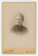 Antique Circa 1880s Cabinet Card Lovely Older Woman in Dress Duryea Brooklyn, NY - £7.46 GBP
