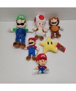 Super Mario Lot Of 6 Plush Luigi, Baby Mario, Toad, Raccoon Tanooki Mari... - $33.48 CAD