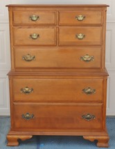 Ethan Allen Heirloom Nutmeg Maple Colonial Early American Tall Chest / h... - $1,480.05