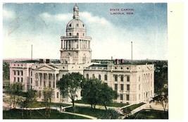 State Capitol Lincoln Nebraska Postcard 1909 - £4.04 GBP
