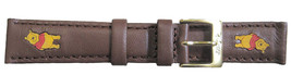 Disney &quot;Laser Cut Winnie the Pooh&quot; 16mm Brown leather replacement watchband NEW - £7.77 GBP