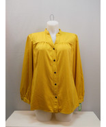 Charter Club Ladies Womens Button-Down Shirt Long-Sleeve Bright Saffron ... - £19.65 GBP