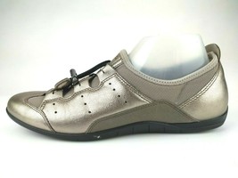  Ecco Women’s $139 Metallic Beige Bungee Bluma Walking Sneaker Sz 41/10-10.5 - £28.04 GBP