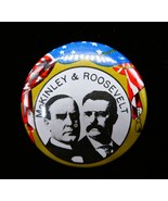 VTG W. McKinley &amp; T. Roosevelt Reprod. Pin 1 1/8&quot; U.S. President Campaig... - $13.99 CAD