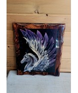 Vintage Pegasus Art Print On Real Wood 1985 Handmade Art - $50.74