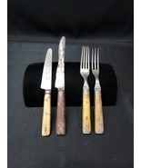 Antique Civil War Era Lot of 4 Utensils, 3-Prong Fork, Knife Knives - $23.16