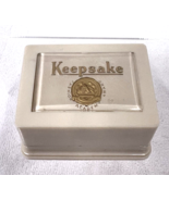 Vintage Hard Plastic Keepsake Ring Box Cream w Purple Velvet 2 3/4 x 2 x... - $38.79 CAD