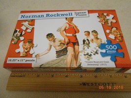  New 500 piece Norman Rockwell puzzle : Cousin Reginald Goes Swimming 1917 - $5.88