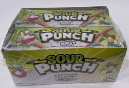 Sour Punch Straws, Rainbow Flavors, 4.5oz Tray Pack of 12 Lemon, Apple, Strawber - £27.39 GBP