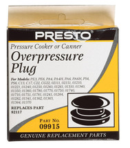 Presto 09915 OVERPRESSURE PLUG Pressure Cooker &amp; Canner Rubber Replacement 82117 - £18.49 GBP