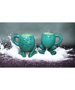 Vintage GANZ Bella Casa Figural Green Frog Legs 5&quot; Coffee Tea Mug Cup Se... - $32.94