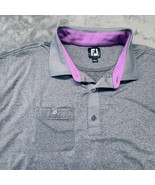 FootJoy Golf Polo Shirt Pocket Short Sleeve Athletic Gray Purple 2XL - $30.07 CAD