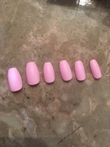 Baby pink matte Coffin  False Nails choose your shape. press on nails - £6.33 GBP