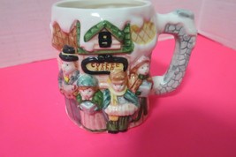 Ceramic 3D Coffee Mug Carolers Coffee Shop Winter 8 Oz - £8.14 GBP