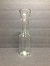 Vintage Bud Vase Clear Glass Bud Flower Vase 9&quot; Tall Ribbed Pattern  VJ9 - £2.30 GBP