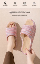 Women&#39;s indoor linen slippers with non-slip soft bottom - £23.10 GBP+