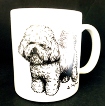 Bichon Frise Dog Mug Cindy Farmer Vtg Design for Rosalinde 1985 3.5&quot;H 10... - £7.16 GBP