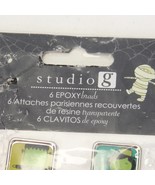 Studio G Epoxy Brads Halloween Package of 6 3/4&quot; brads Monsters Ghosts M... - $5.39