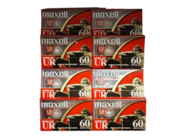 NEW Maxell Blank Tapes Audio Cassette Normal Bias UR 60 Minutes 8 Pack NOS - £10.50 GBP