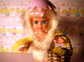 Barbie Little Kelly Easter Egg Chick Costume Baskets Baby Chicks for Dollhouse - £8.72 GBP