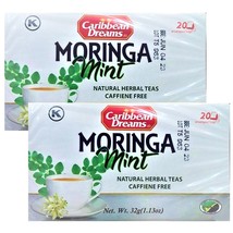 Caribbean Dreams Moringa Mint Herbal Tea (20 Bags Pack) 2 Pack - $18.80