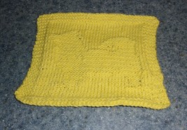 Handmade Knit Pomeranian Dog Yellow Cotton Dishcloth Pom Lover Gift Brand New - £6.66 GBP