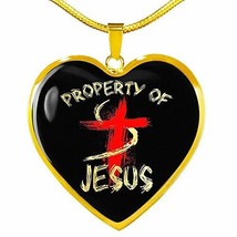 Express Your Love Gifts Jesus Necklace Stainless Steel or 18k Gold Heart Pendant - £54.45 GBP