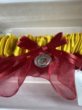 Wedding Garter Marine Corps USMC Charm Scarlet Gold Bridal Satin Organza... - £20.11 GBP