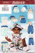 2001 Infant's Romper, Jumpsuit, Skirt, Short, Pants & Shirt Pattern 4791-b Uncut - $12.00
