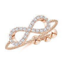 ANGARA Lab-Grown Ct 0.16 Prong-Set Diamond Infinity Bolo Ring in 14K Sol... - £500.62 GBP