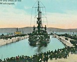 1913 Battleship Oregon at Puget Sound Naval Shipyard Bremerton WA Vtg Po... - $10.84