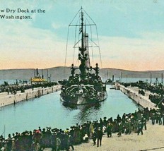 1913 Battleship Oregon at Puget Sound Naval Shipyard Bremerton WA Vtg Postcard - £8.50 GBP