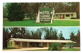 Flamingo Motel US 41 Old Cars Palms Lake City Florida FL Dexter Postcard 1967 - £10.22 GBP