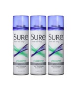 3 PACK SURE Unscented Aerosol Spray Anti-Perspirant Deodorant 6 oz. Last All Day - $31.66