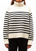 Nili Lotan Gideon Sweater In IVORY/DARK Navy Stripe - Size M - £648.28 GBP