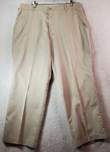 DOCKERS Dress Pants Men Size 38 Tan Polyester Slash Pocket Flat Front Li... - €7,42 EUR