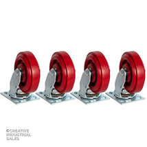 6&quot; X 2&quot; Swivel Caster Polymer Wheel Precision Bearing 1400 Lbs Each Tool Box (4) - £59.70 GBP