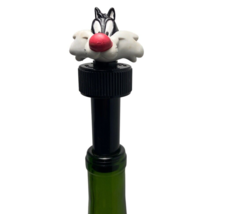 Warner Bros Slyvester Black and White Plastic Bottle Stopper 4.25 inch - £11.54 GBP