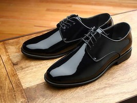 Radio City Black Lace Up Patent Tuxedo Shoes - $85.50