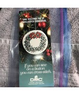 DMC Christmas Wreath Cross Stitch Pattern Cloth Floss Needle Sampler - $184.53 MXN