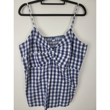 Old Navy Tank Top XXL Womens Plus Size Blue White Check Print V Neck Pullover - £14.90 GBP