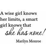 A wise girl knows her limits Vinyl Wall Art Inspirational Quotes and Say... - $12.32 CAD