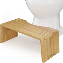 Brown Squatty Potty Oslo Folding Bamboo Toilet Stool, 7&quot; Collapsible Bat... - £40.91 GBP