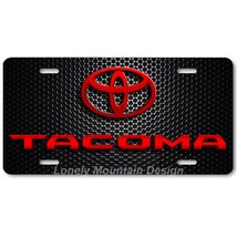 Toyota Tacoma Inspired Art Red on Mesh FLAT Aluminum Novelty License Tag... - $17.99