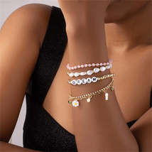 Pearl &amp; Cubic Zirconia 18K Gold-Plated &#39;Dream&#39; Bracelet Set - £11.79 GBP