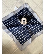 Disney Baby Mickey Mouse Plush Security Blanket Lovey Rattle Blue Gray T... - £14.72 GBP
