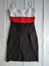 Ruby Rox Satin Colorblock Cocktail Dress Junior&#39;s Size Small White Red B... - £10.10 GBP