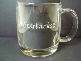 Starbucks heavy tempered glass mug etched script name both sides 10 oz - £5.02 GBP