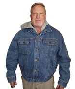 Vintage Lee Dungaree Denim Jean Jacket Sherpa Lined XL Hooded Trucker Coat - $1,140.22 MXN