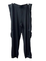Lisa Rinna Collection Knit Cargo Joggers Womens Xtra Large Black Stretch... - $13.78